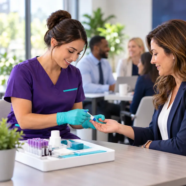 On-site workplace screening conducted for an employer at an office
